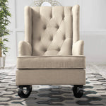 Rocking Chair Chairs Armchair Fabric Lounge Recliner Feeding Rocker Beige