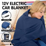 Heated electric car blanket -navy blue