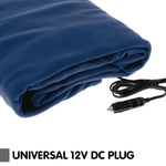 Heated electric car blanket -navy blue