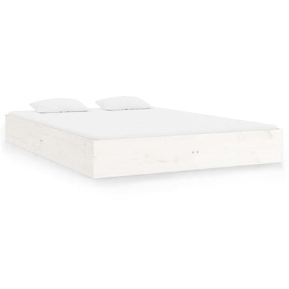 Chic White Solid Wood Queen Bed Frame