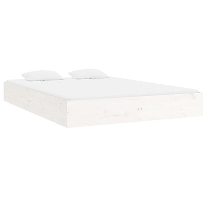 Chic White Solid Wood Queen Bed Frame