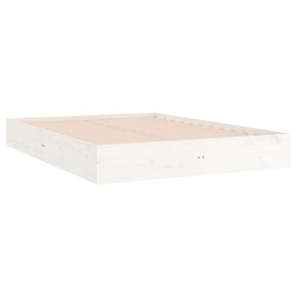 Chic White Solid Wood Queen Bed Frame
