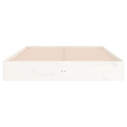 Chic White Solid Wood Queen Bed Frame