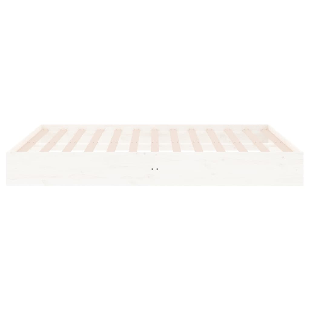 Chic White Solid Wood Queen Bed Frame