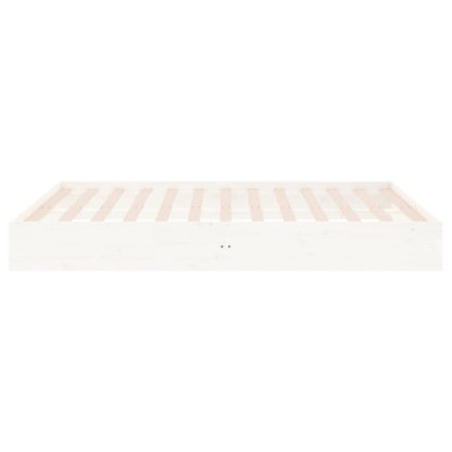Chic White Solid Wood Queen Bed Frame