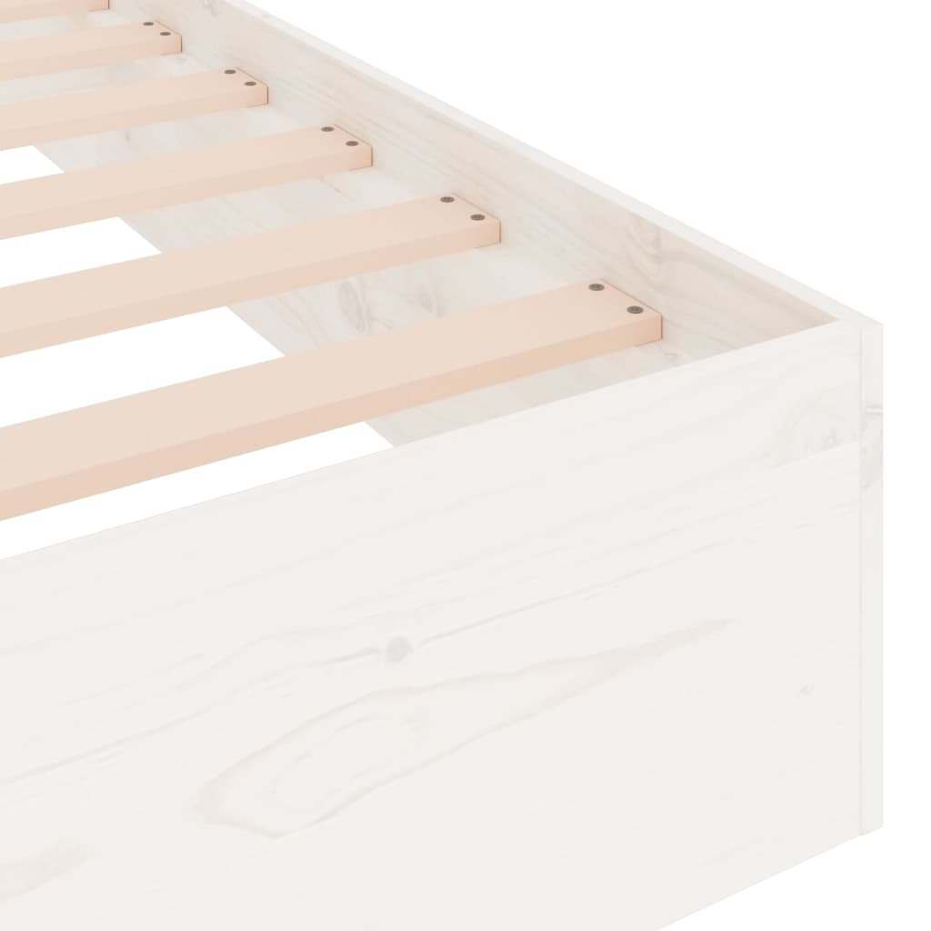Chic White Solid Wood Queen Bed Frame