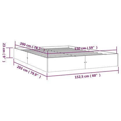 Chic White Solid Wood Queen Bed Frame
