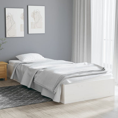 Chic White Solid Wood Queen Bed Frame