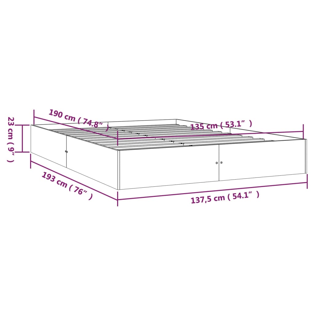 Chic White Solid Wood Queen Bed Frame