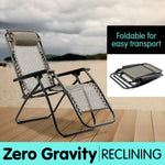 Zero Gravity Reclining Deck Camping Chair - Beige