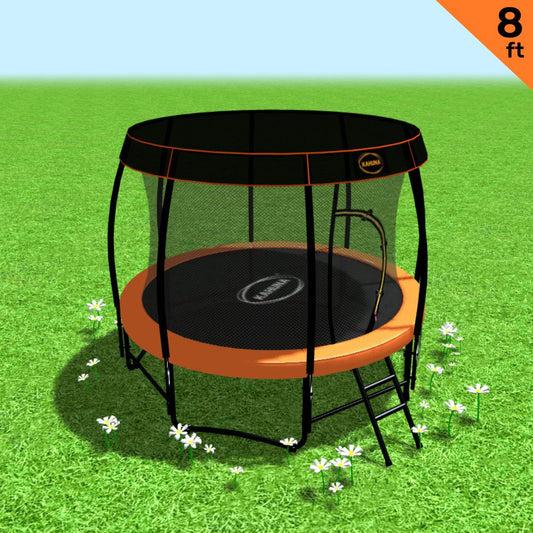 Trampoline 8 Ft With  Roof - Orange