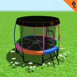 Trampoline 6Ft With  Roof - Rainbow