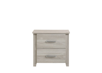2 Drawers Bedside Table In White Oak