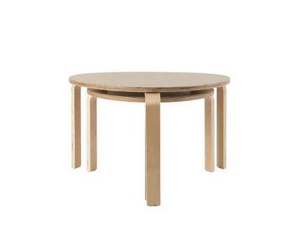 Coffee Table Nest of 2 Round Side End Tables Bedside Furniture Wooden