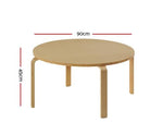 Coffee Table Round Side End Tables Bedside Furniture Wooden 90CM