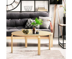 Coffee Table Round Side End Tables Bedside Furniture Wooden 90CM