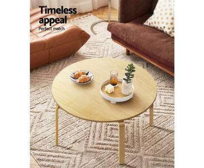 Coffee Table Round Side End Tables Bedside Furniture Wooden 90CM