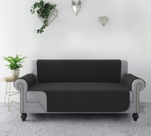 3 Seater Slipcovers Grey/Dark Grey