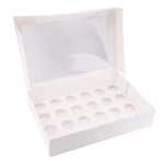 24 Holes Cupcake Boxes 5/20 Pk Window Face With Inserts Cake Boxes Board
