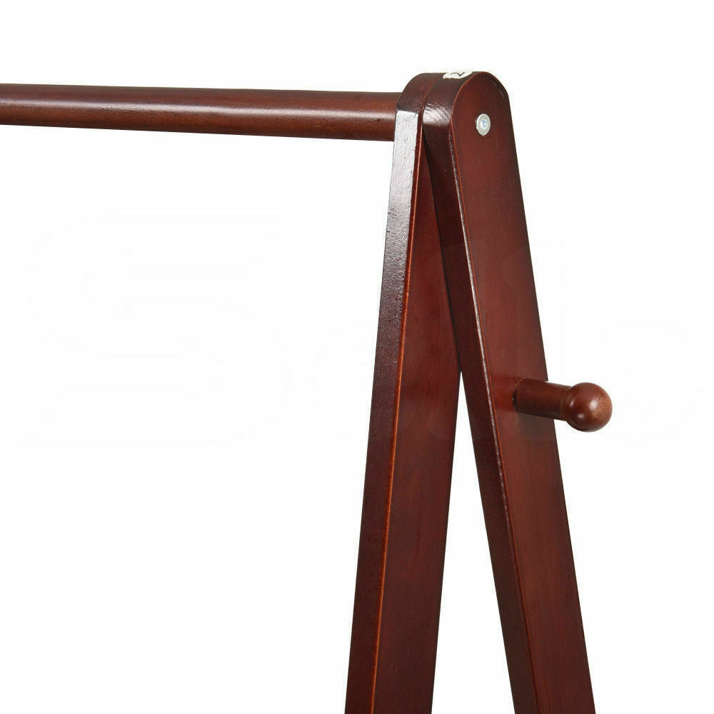 Clothes Stand Garment Dyring Rack Hanger Organiser Wooden Free Standing