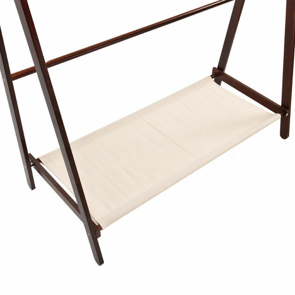 Clothes Stand Garment Dyring Rack Hanger Organiser Wooden Free Standing
