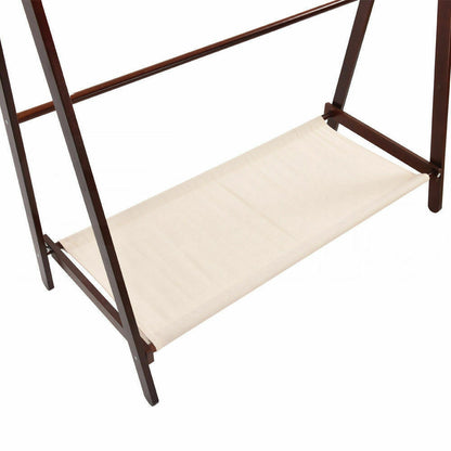 Clothes Stand Garment Dyring Rack Hanger Organiser Wooden Free Standing