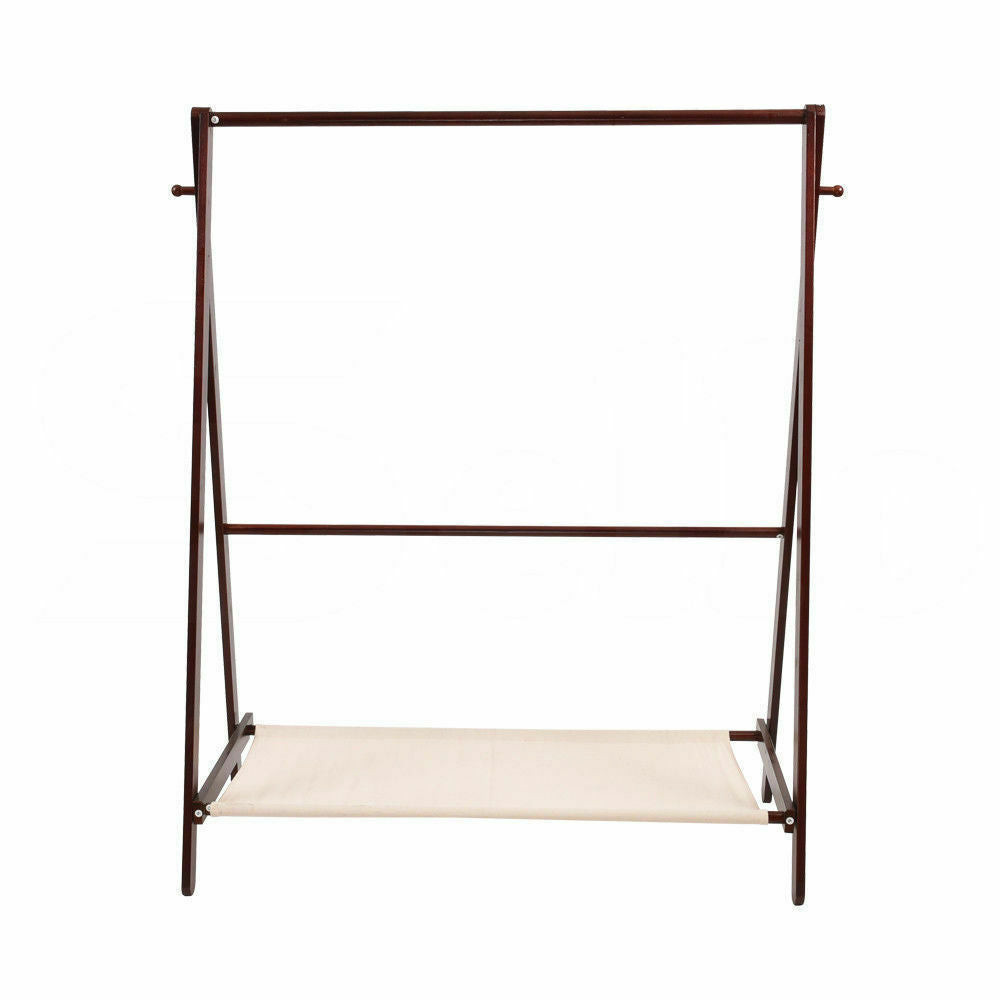 Clothes Stand Garment Dyring Rack Hanger Organiser Wooden Free Standing