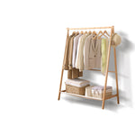 Clothes Stand Garment Dyring Rack Hanger Organiser Wooden Rail Portable