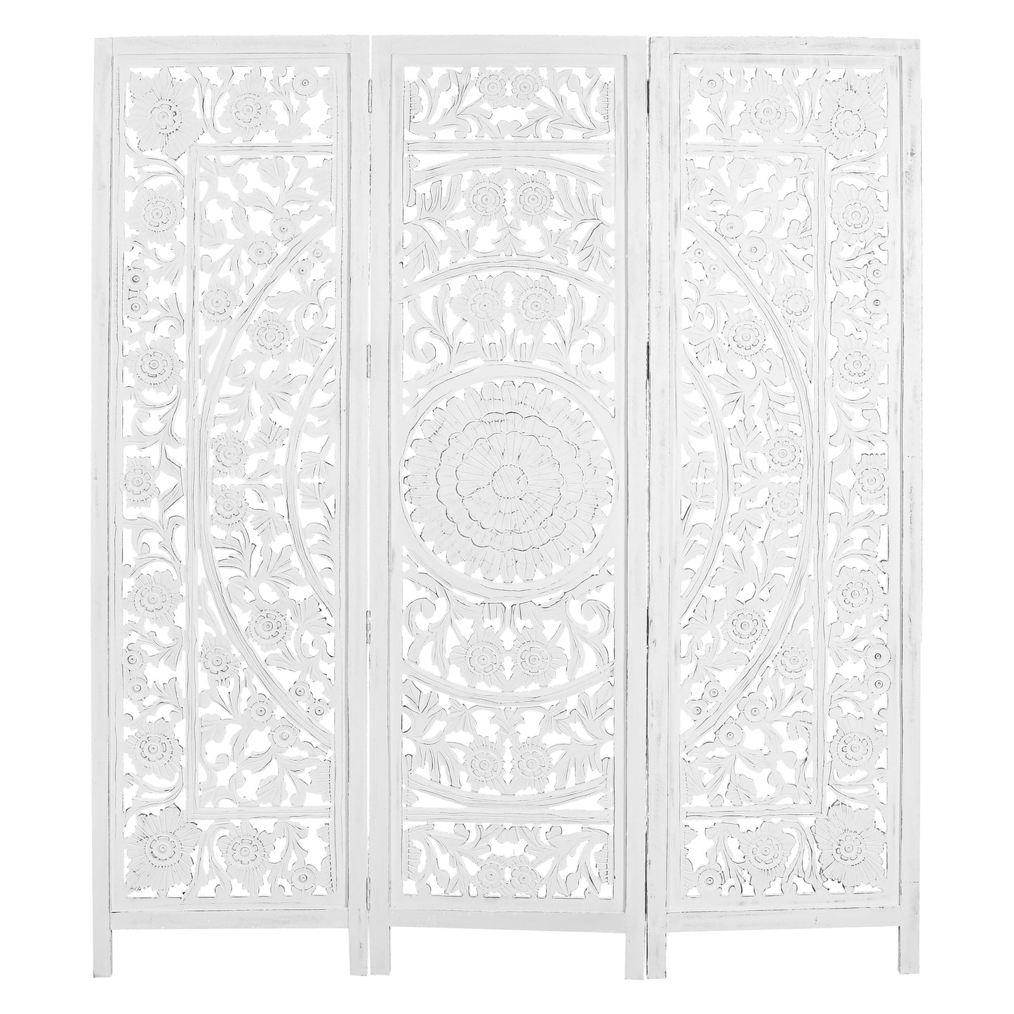 Create Privacy and Style with the Shoji Timber Wood Stand Room Divider - White