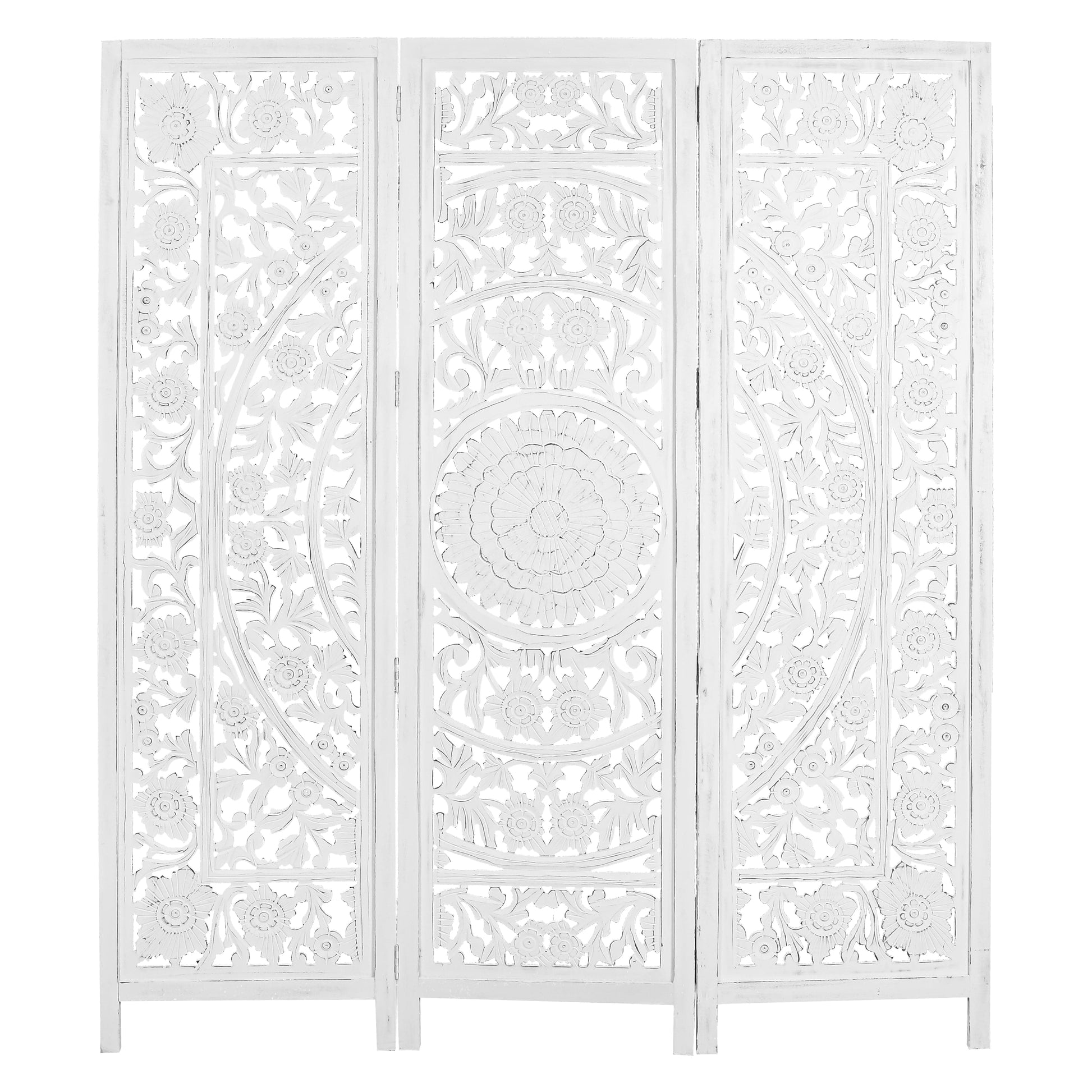 Create Privacy and Style with the Shoji Timber Wood Stand Room Divider - White