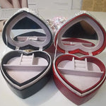Creative Heart-Shaped Flower Leather Jewelry Storage Box