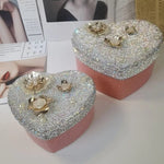 Creative Heart-Shaped Flower Leather Jewelry Storage Box