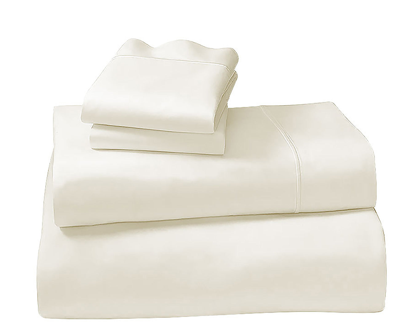 Cotton microfibre 1000TC 4pc Queen sheet set - Ivory