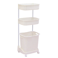 3 Tier Bathroom Laundry Clothes Baskets Mobile Rack