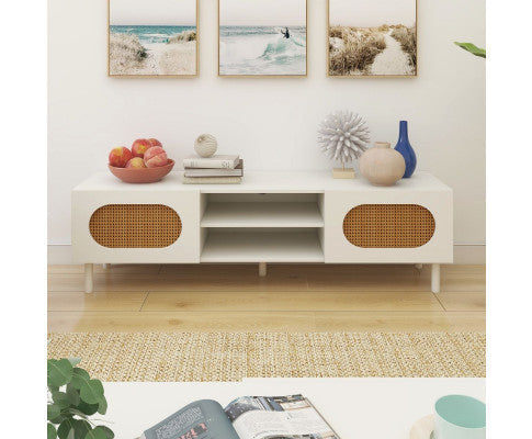  Decorating style 160CM TV Stand in White/Maple