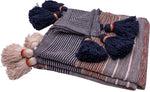 Stripes Tassel Throw Multi Color