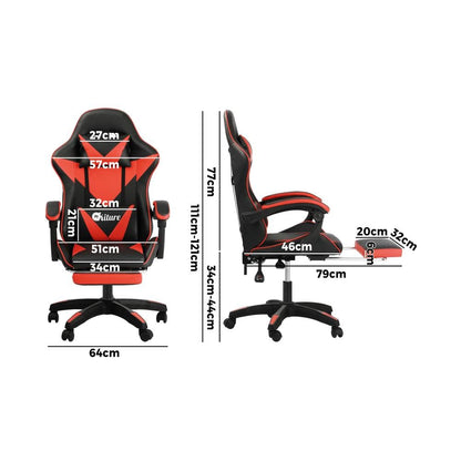 Discover the Gaming Throne with Built-in Massage and 135° Recline Black\Blue\Red