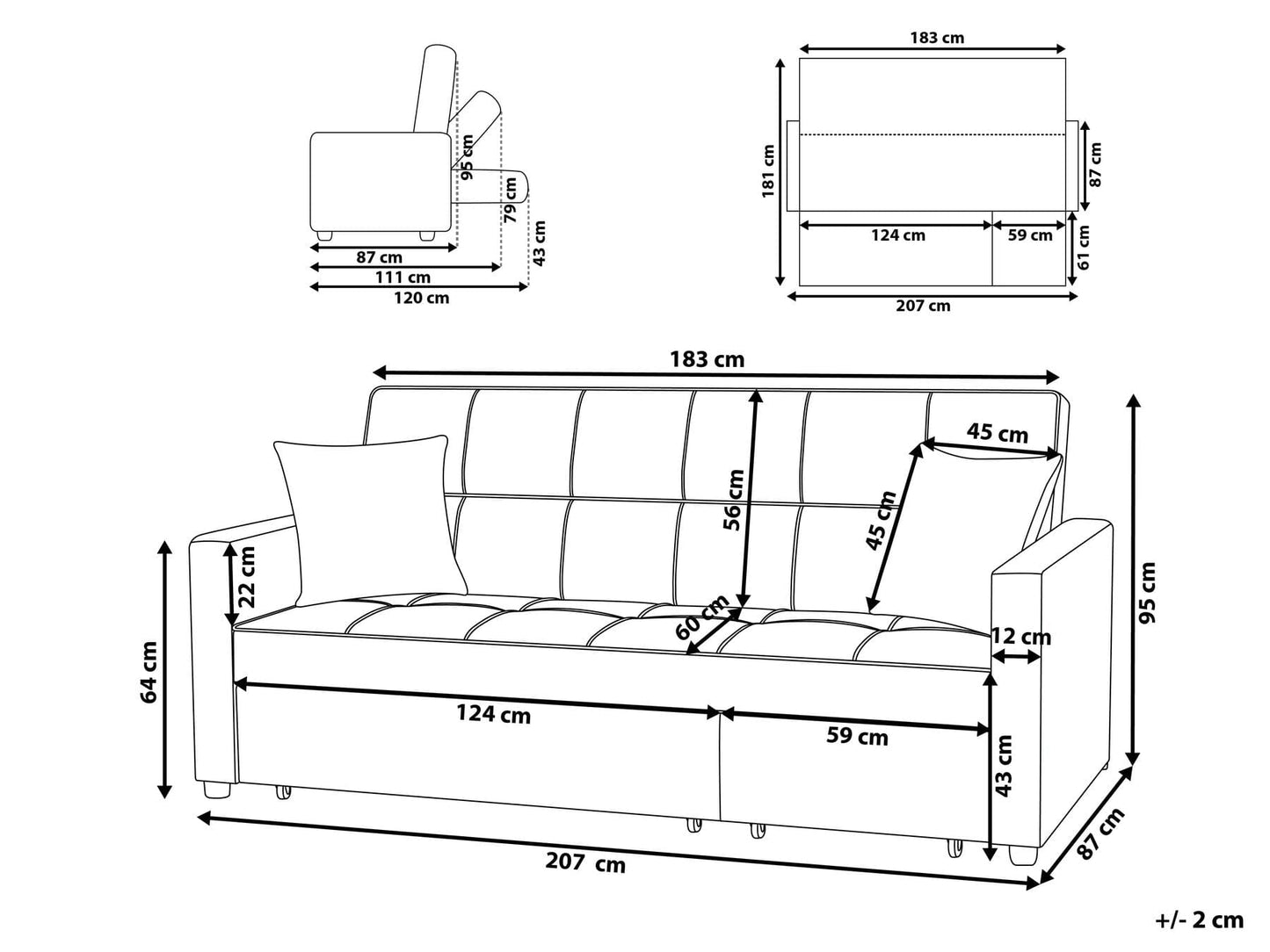 Discover Versatility and Comfort with the Hartford Sofa Bed - Multi-Functional Set
