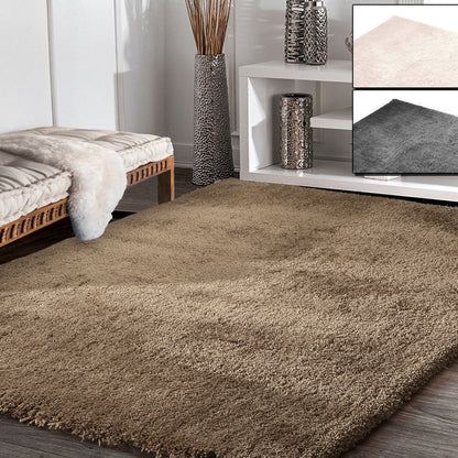 Ultra Soft Anti Slip Rectangle Plush Shaggy Floor Rug Carpet 120x170cm Taupe