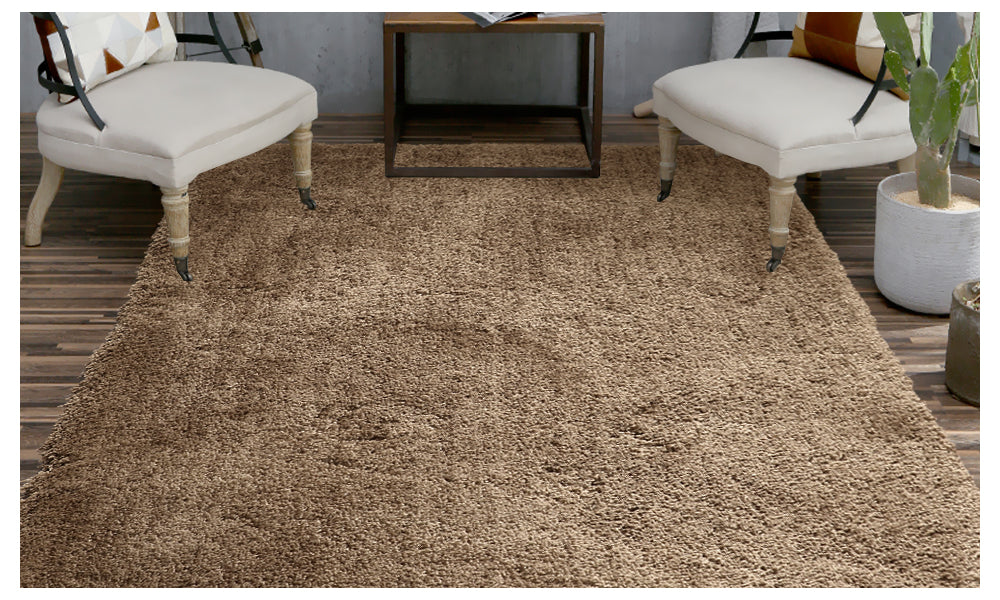 Ultra Soft Anti Slip Rectangle Plush Shaggy Floor Rug Carpet 120x170cm Taupe