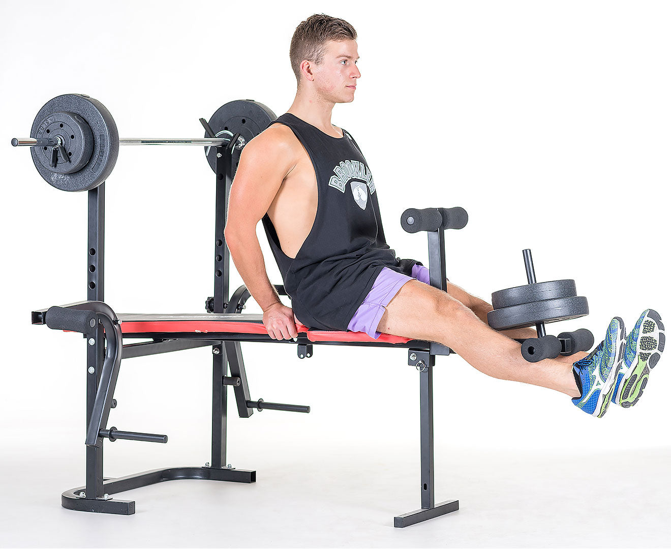 Powertrain Home Gym Workout Bench Press with 45kg Weights