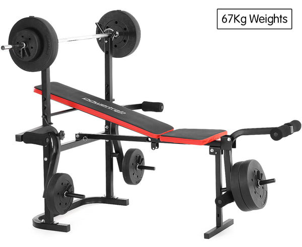  Home Gym Workout Bench Press with 67kg Weights
