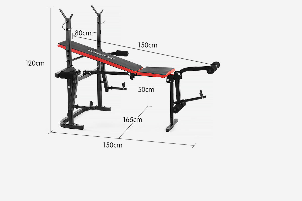Powertrain Home Gym Workout Bench Press with 45kg Weights
