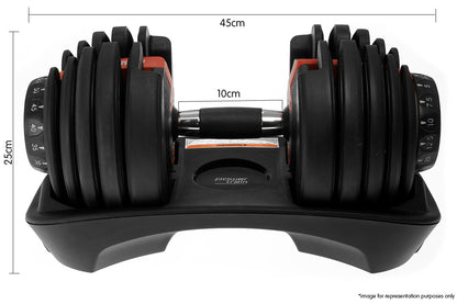 40kg Powertrain Home Gym Adjustable Dumbbell