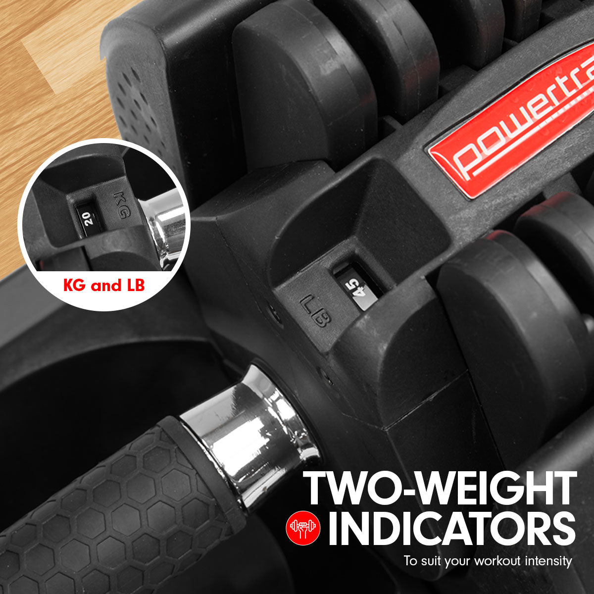 20kg Powertrain Adjustable Home Gym Dumbbell