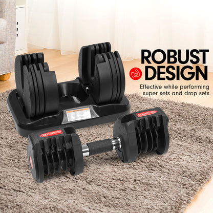 20kg Powertrain Adjustable Home Gym Dumbbell