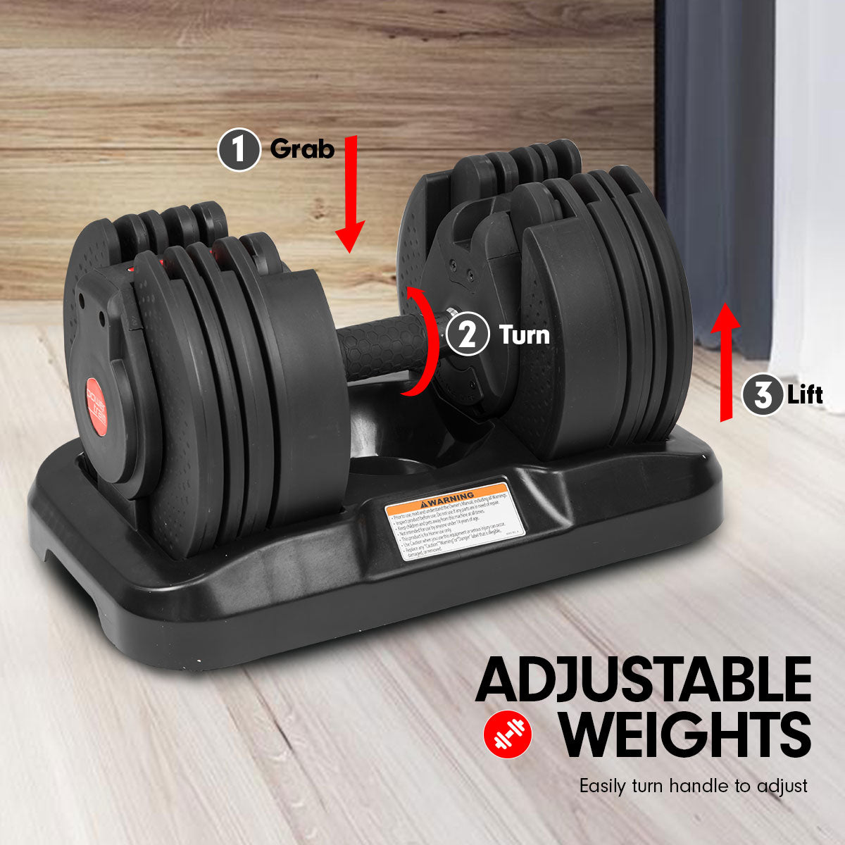 20kg Powertrain Adjustable Home Gym Dumbbell