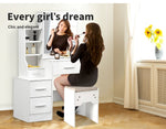 Dressing Table Set Stool Mirrors Jewellery Cabinet Makeup Organizer