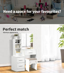 Dressing Table Set Stool Mirrors Jewellery Cabinet Makeup Organizer