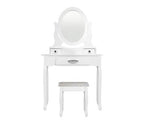 Dressing Table Stool Makeup Mirror Drawer White Jewellery Cabinet